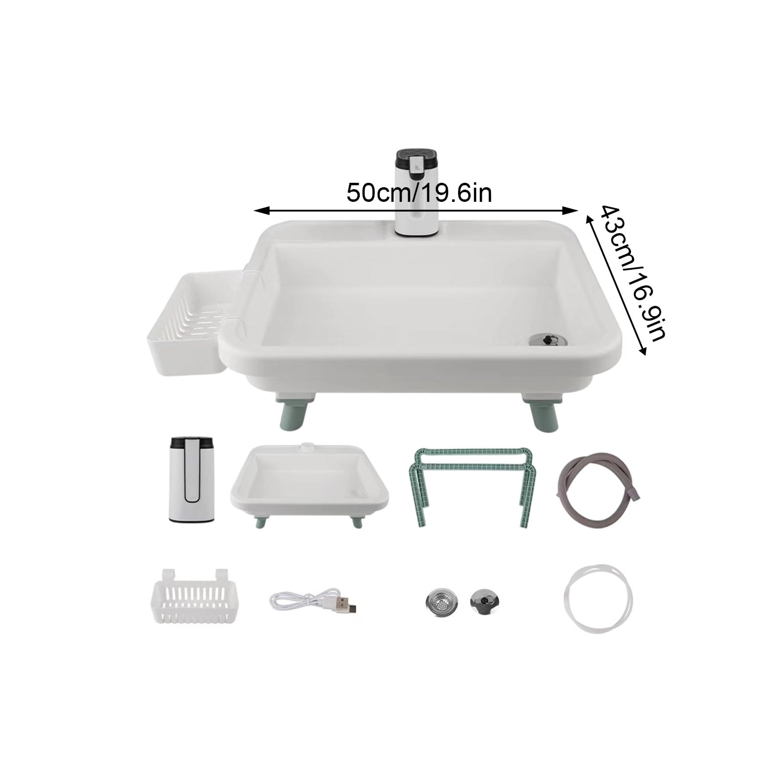 Tragbare Outdoor Spüle mit elektrischen Wasserpumpen und regulierbarem Ständer Waschen von Geschirr und beim Camping Leichte Camping Küchenspüle