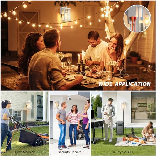 Image of Porch Lights with GFCI Outlets Dusk to Dawn Outdoor Wall Lights Waterproof Exterior Lighting Fixtures Modern Outside Lights Wall Mount for House Patio Garage,White,11.8''H,1PC