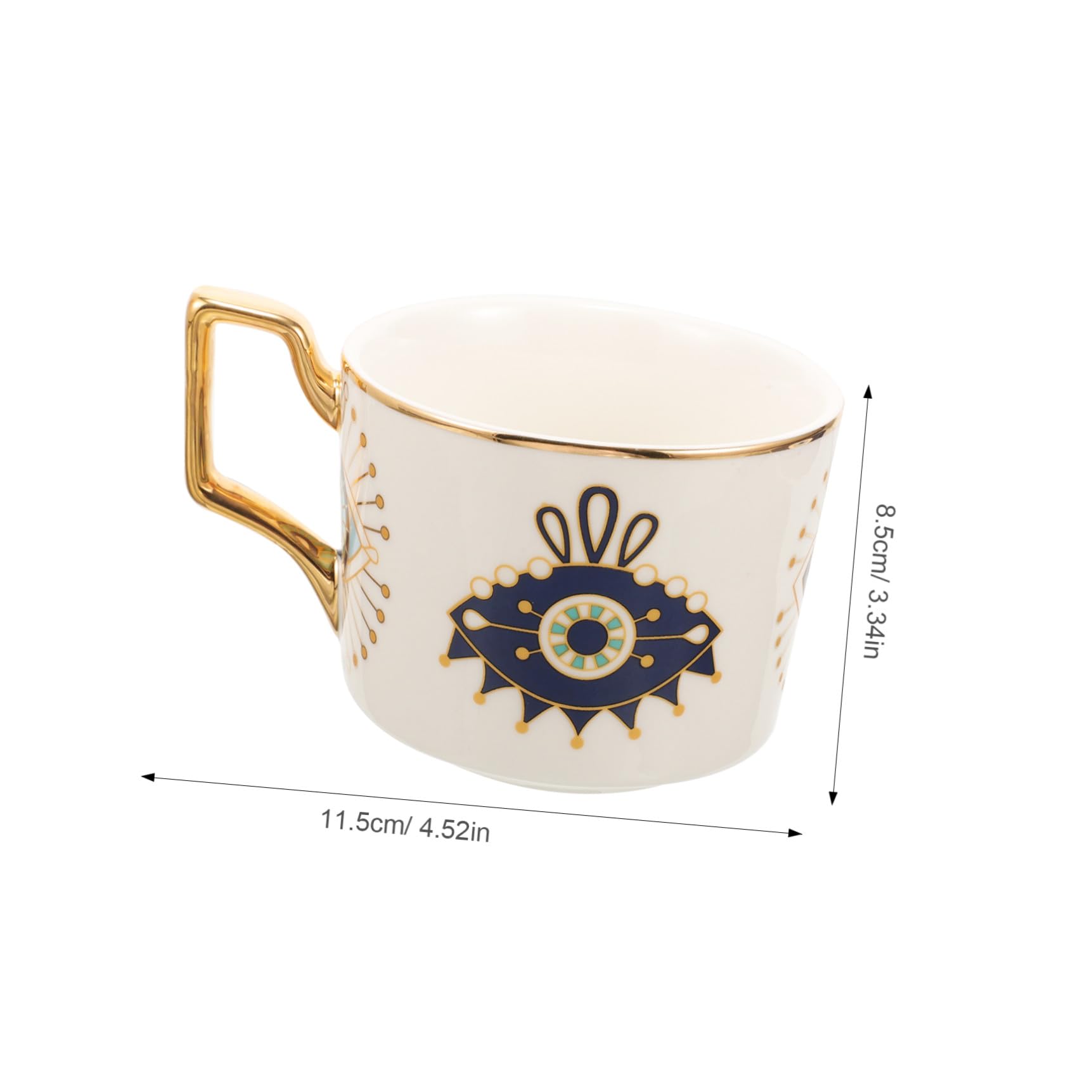 1set Tazze Da Caffè Ceramica Con Piatto Elegante Mug Decorativa Con Design Occhio Maligno Perfetta Per Tè Pomeridiano e Utilizzo Quotidiano