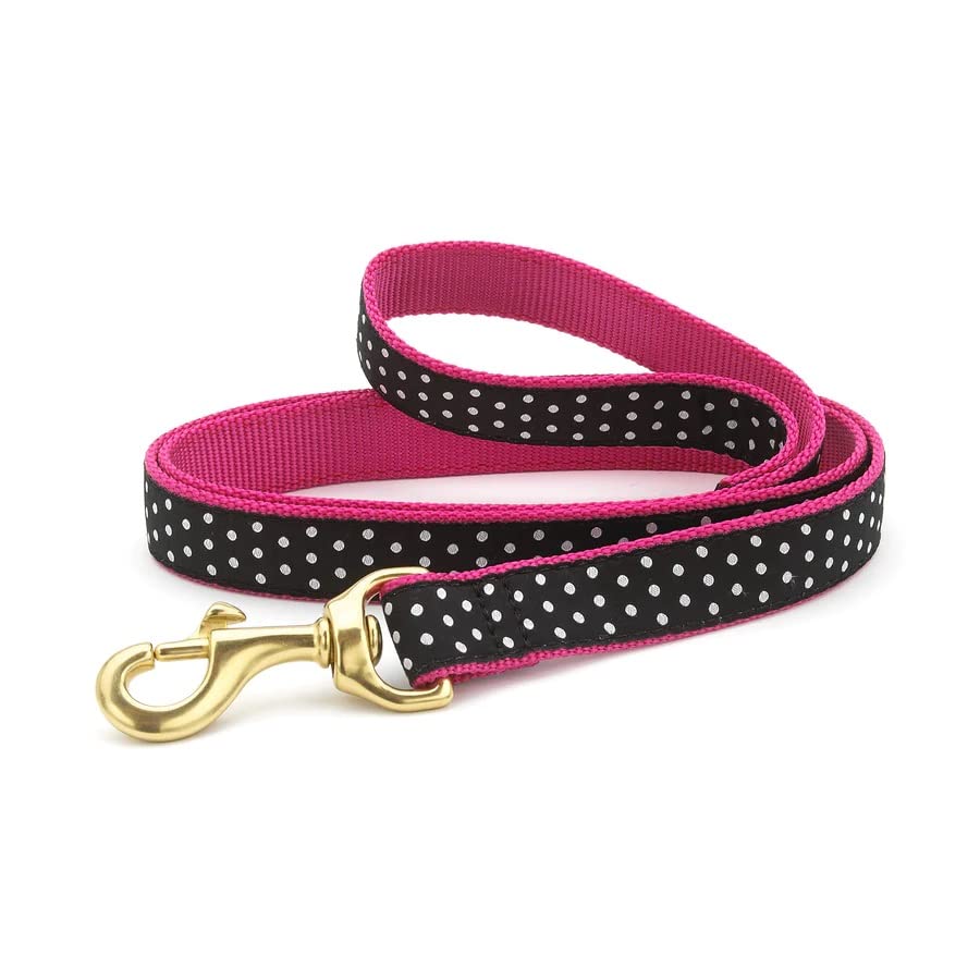 Black/White Dot Lead 5 Stretto (largh. 5/8) Guinzaglio per cane