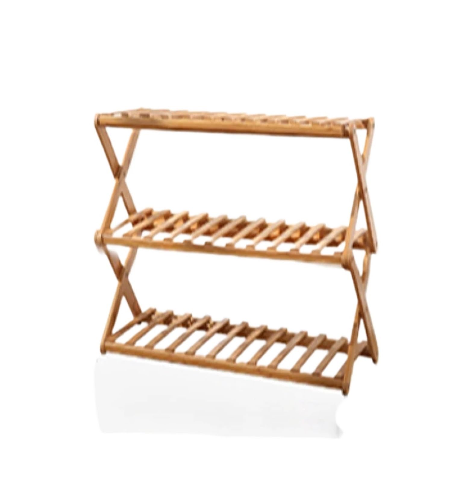 Étagère à chaussures pliable en bambou au design simple sans montage