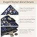 Kelvoris Skull Mushroom Snake Night Small Rfid Women Wallet Bifold Zipper Coin Pocket PU Leather Compact Cash Credit Card Holder Travel Wallet for Female Ladies Teen Girls 1 ID Window 10 Card Slots