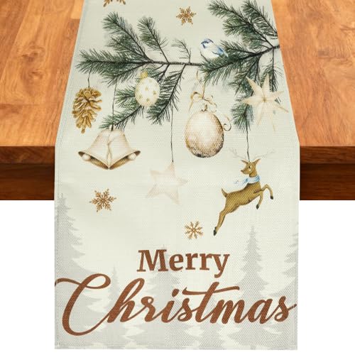 Tischläufer Weihnachten 33x180 cm Weihnachtsdeko Weihnachtstischdecke...