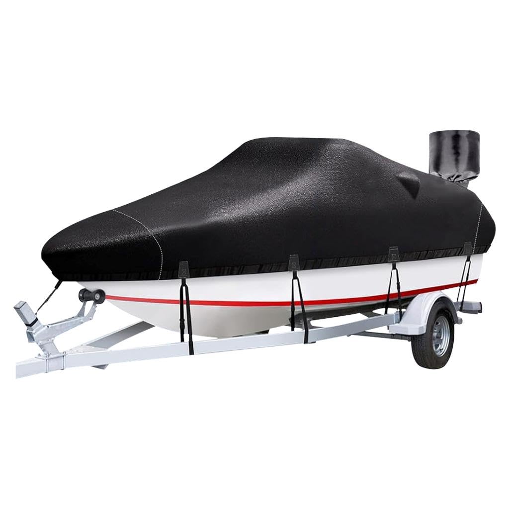 Telo di copertura per barca, 420D, tessuto Oxford, impermeabile, protezione anti UV, per scafo a V, barca a remi, barca da pesca, gommone