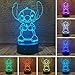 Fanrui Children Anime Animals Stitch - Lilo and Stitch - 3D Cartoon Kawaii Figure Action Lovely 7 Color Change IR Remote Night Lights Home Boys Roon Decor Child Kids Friend Xmas Birthday Holiday Gifts