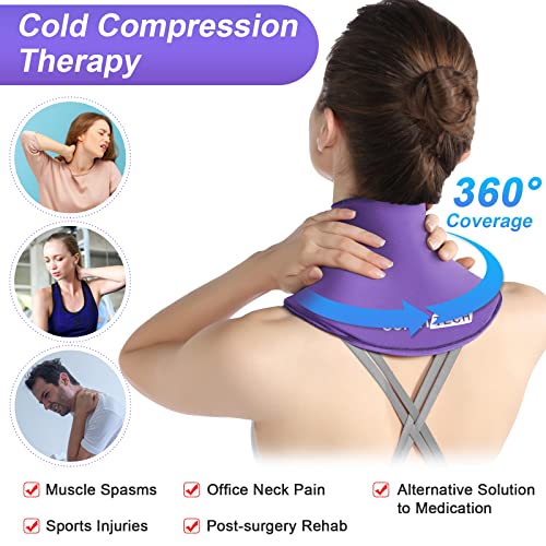 Comfitech Headache Relief Hat Migraine Cap Azure & Neck Ice Pack Purple #TOP5