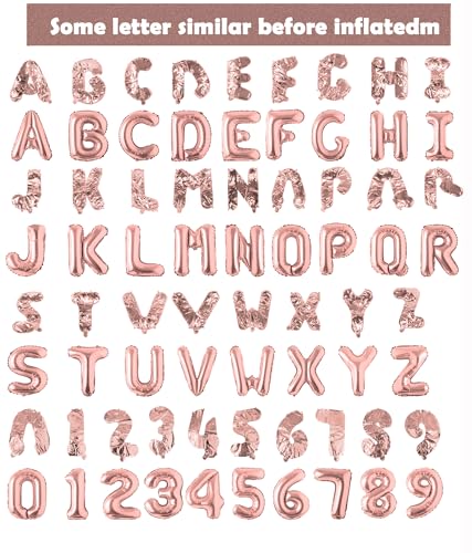 Image of Happy Birthday Balloon Banner Custom Phrase Balloons letter 16 inch Personalized Alphabet Letters Foil Mylar Balloons (Rose gold)