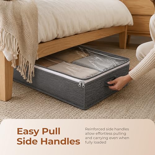 Image of Lifelong Multipupose Storage Bag for Home | Underbed Organizer for Blanket, Clothes & Comforter | Non-Woven Fabric & Transparent Window | Storage Bag for Clothes | (100 x 15 x 45) | (LLUBS01, Grey)