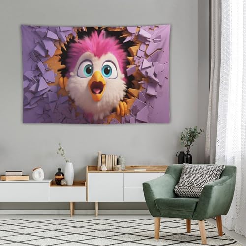 Tenture poulet mignon en impression 3D textile avec finitions soignées