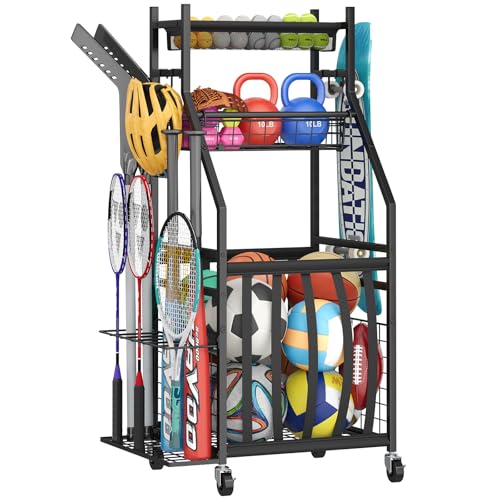 LUMAMU Sports Equipment Garage Organizer,Garage Ball