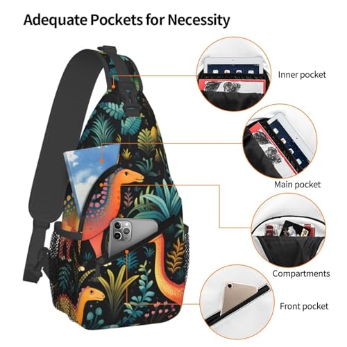 Mochila bandolera unisex con diseño de dinosaurio miniatura 4