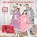 Wearable Blanket Hoodie with Letter A-Z - Oversized Sweatshirt Blanket Hooded Monogrammed Personalized Gifts for Women Girlfriend Sister, Grey, Initial H