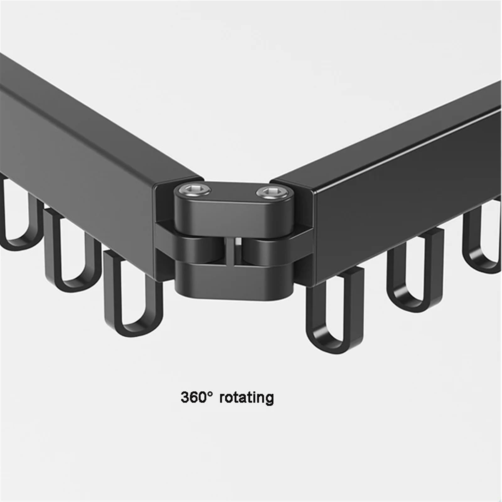 Ausziehbarer Stoff-Wäscheständer for den Innen- und Außenbereich, platzsparend, zusammenklappbarer Kleiderbügel, Wandmontage, Aluminium, Wäscheleine for Zuhause für Schlafzimmer, Balkon(3 rod black 18