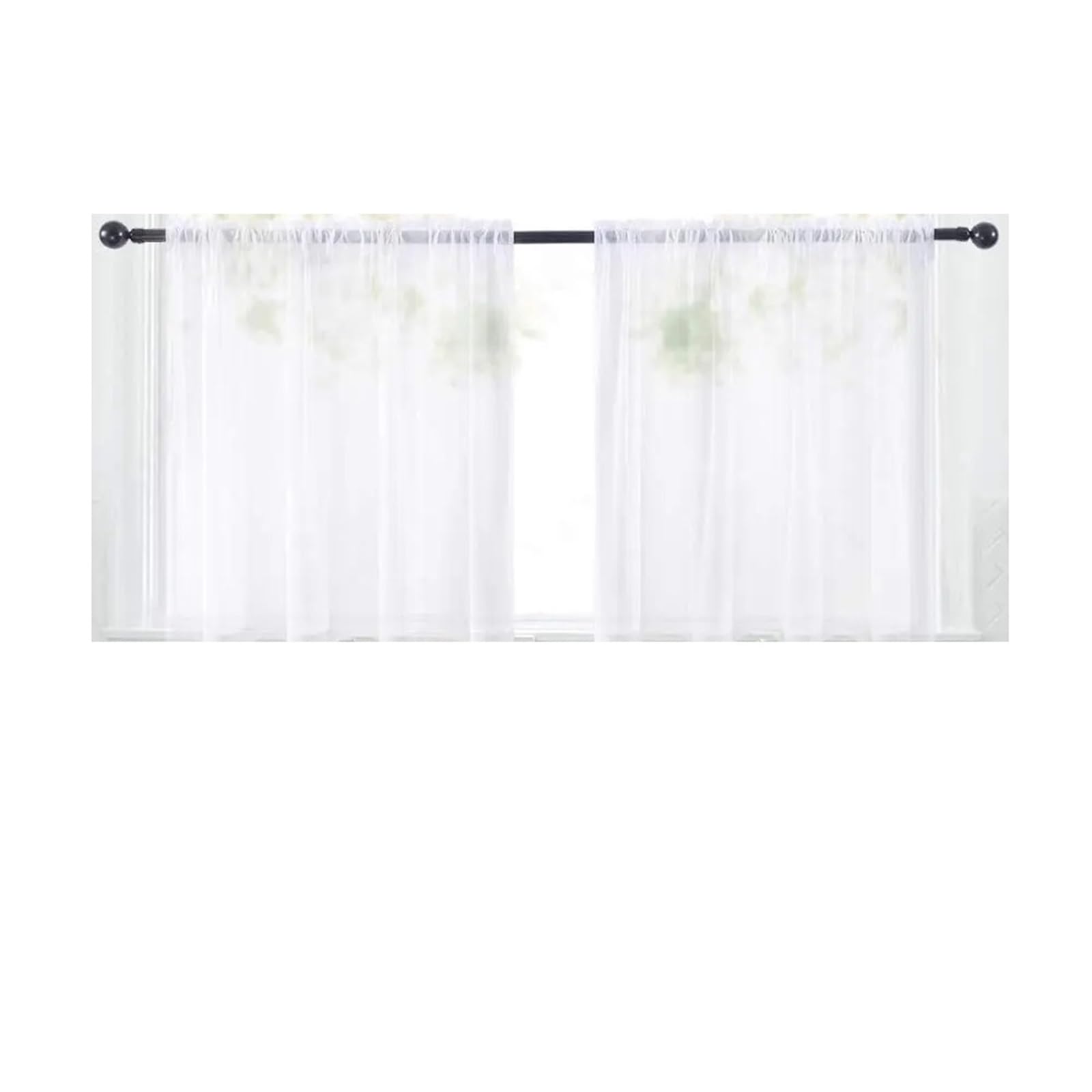 XIUsheUA short curtains Short Curtains for Living Room Bedroom and Kitchen Solid Color Window Valance Drapes(White,132x46cm)