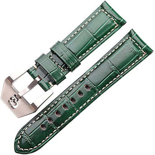 Bracelet de montre en cuir véritable 22mm 24mm avec boucle crâne