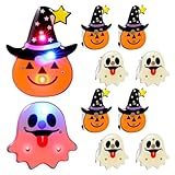 ledmomo 30枚 ハロウィンブローチ LED 幽霊+カボチャ ピン 発光 ピンバッジ 可愛い 衣装小物 飾り物 パーティー アクセサリー デコレーション ハロウィン 景品 かぼちゃ チャーム