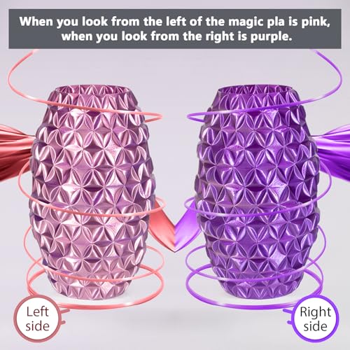 Image of iSANMATE 3D Printer Filament, PLA Filament 1.75mm Dual Color Filament, Shiny Silk PLA Coextruded Filament, 3D Printing Filament Magic PLA,1 kg /Spool (Purple and Pink)