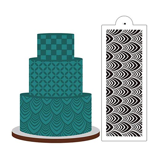 VALINK Plastic Sugarcraft Fondant Cake StencilFlower Template MoldCake Lace Border MouldIcing Sugarcraft Cake Decorating ToolBaking Mold for Wedding Birhday Cake DIY Decoration Pattern 02