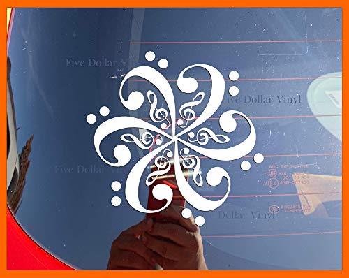 Treble/Bass Clef Mandala SMALL Vinyl Decal Treble Bass Music Note Notes Soprano Alto