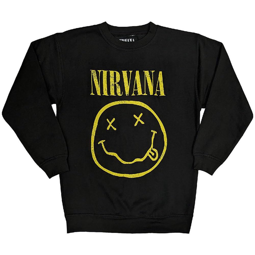 Rock Off officially licensed products Nirvana Yellow Grunge Face Sweatshirt S