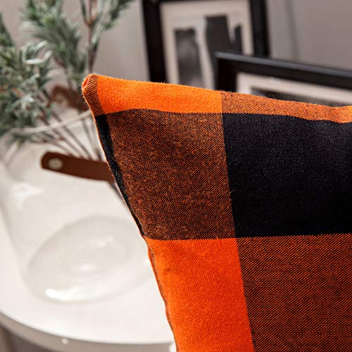 MIULEE-Fall-Halloween-Pack-of-2-Buffalo-Check-Farmhouse-Checker-Plaids-Accent-Throw-Pillow-Covers-Polyester-Linen-Outdoor-Cushion-Case-for-Sofa-Couch-Orange-and-Black-12-x-20-Inch-30-x-50-Cm MIULEE Fall Halloween Pack of 2 Buffalo Check Farmhouse Checker Plaids Accent Throw Pillow Covers Polyester Linen Outdoor Cushion Case for Sofa Couch Orange and Black 12 x 20 Inch 30 x 50 Cm