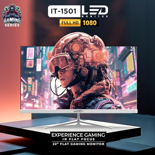 Image of Intex 22 Inch Flat Gaming Monitor | Full HD 1080p | 120Hz Refresh Rate | VA Panel | Frameless Design | Built-in Speakers | HDMI & VGA | Gaming & Office Use
