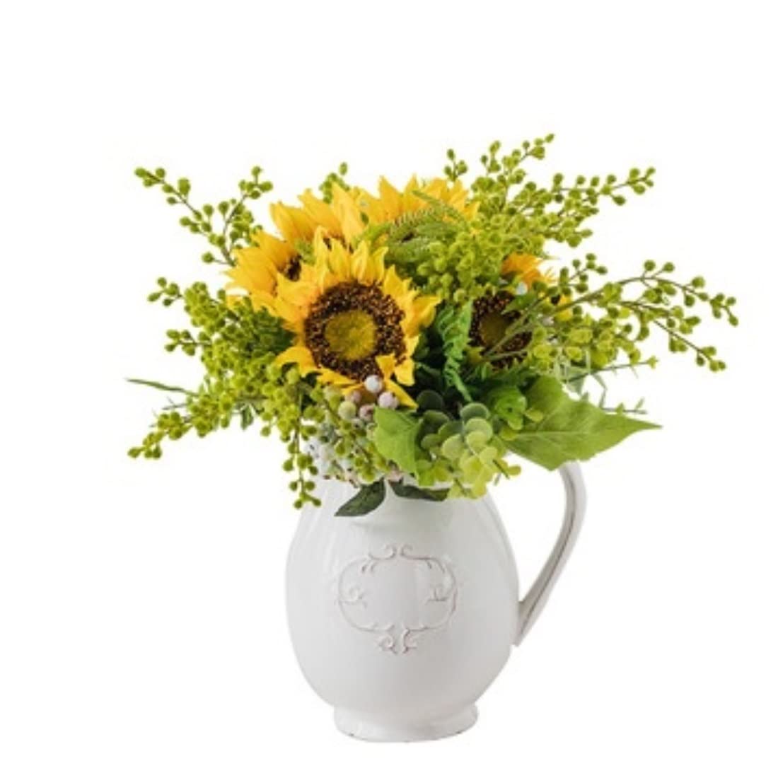 IUokLU Artificial Orchid Flowers,Artificial Orchid Fake Sunflower Silk Flower Bouquet Vase Set Home Decoration Arrangement Fake Flowers - Beautifully Artificial Flowers
