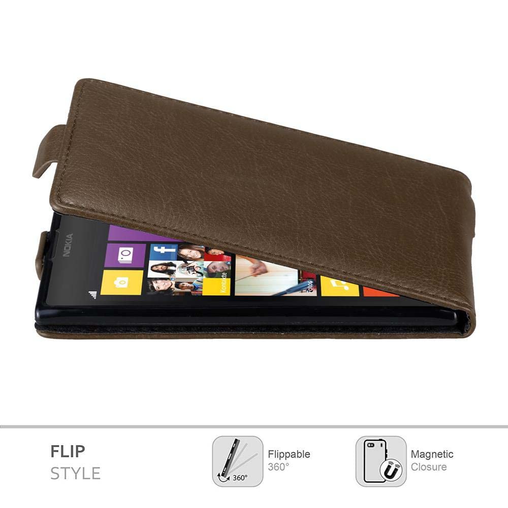 Cadorabo Custodia Flip In Pelle Per Nokia Lumia 930 – Colore Bruno Caffè Con Chiusura Magnetica - 3