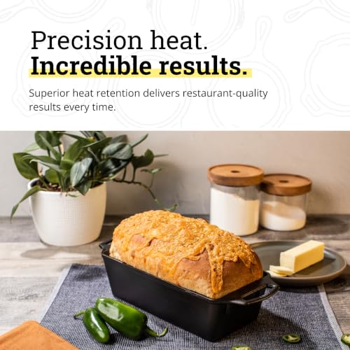 Image of Lodge Seasoned Cast Iron Loaf Pan 10 Inches - Pre-Seasoned Rectangular Cast Iron Bakeware- Even Browning Bread Pan with Easy-Release Finish - PFAS-Free Non-Toxic Cookware