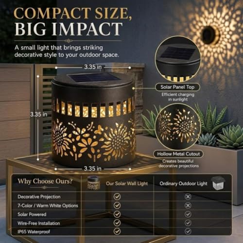 Lámpara solar exterior IP65 que proyecta mandalas multicolor automáticos para patios 7
