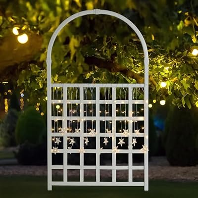 VINGLI Garden Trellis, 75" H x 42" W Vinyl Garden Garden Trellis PVC Trellis for Vines and Climbing Plants for Lawn, Garden, Backyard, Outdoor