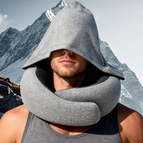 Oreiller cervical pour avion ultra-léger et compact avec capuche - 5