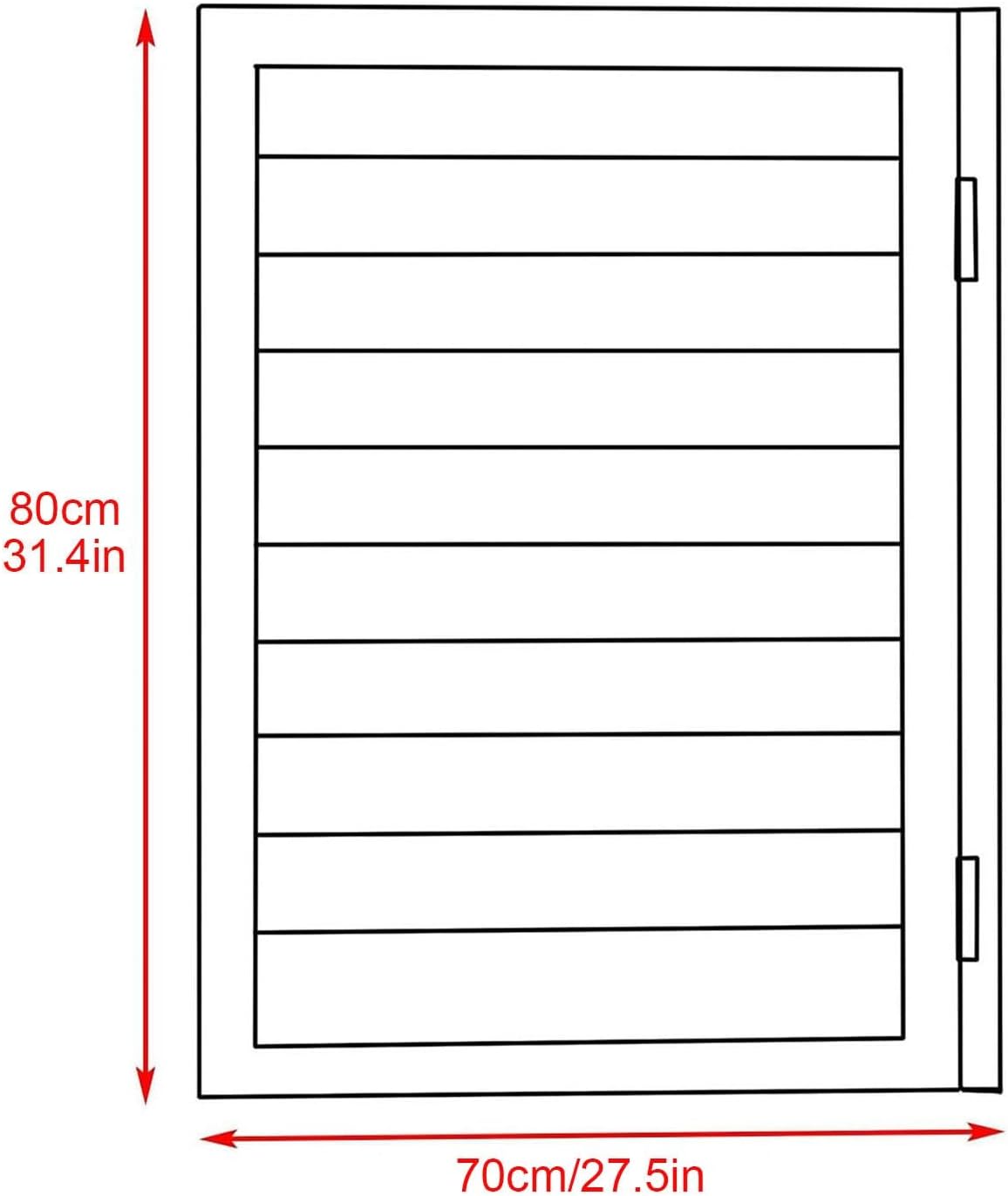 Solid Wood Café Swing Door - Indoor Louvered Kitchen Bar Door, Single Panel Laundry Room & Bathroom Partition, Auto Close Wooden Swinging SA Door