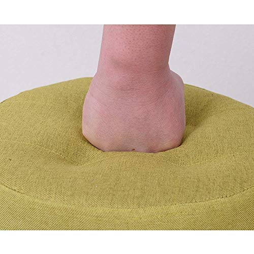Tabouret bas en bois massif jaune NMDCDH petit banc de salon lavable taille S - 7