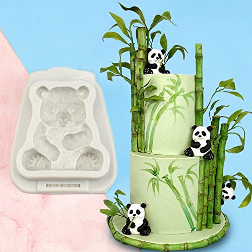 Molde de silicona para pasteles forma panda y bambú miniatura 5