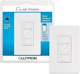 Lutron Caseta Smart Lighting Original Dimmer Switch With Wallplate, for LED Bulbs, Works w/ Alexa, Apple Homekit, Google H...