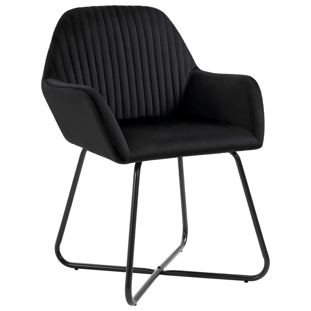 Lot de 4 chaises de salle à manger en velours noir pour restaurants, bars, jardins