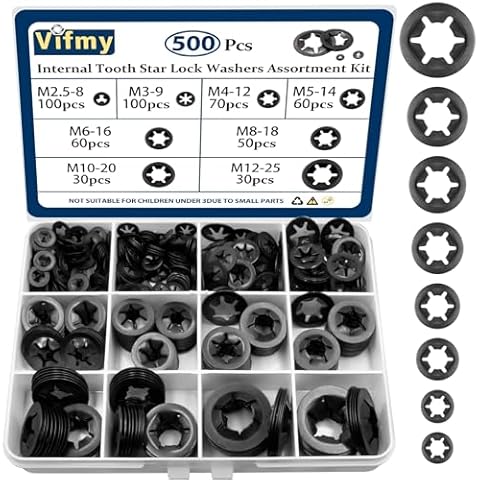 Vifmy 500PCS Internal Tooth Lock Washers Cover