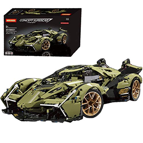 HYZH Technik Bausteine Auto Bausatz, 2527 Klemmbausteine 1:8 Technik Sportwagen Konstruktionsspielzeug Kompatibel mit…