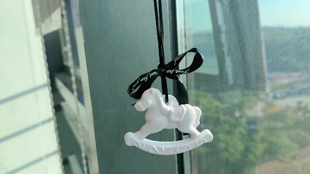 Difusor de aroma de yeso forma caballo mecedor rosa miniatura 7