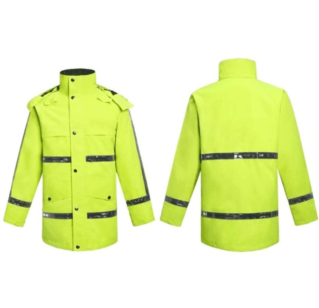 Chalecos Reflectantes Traje reflectante en bicicleta, chaqueta de seguridad de alta visibilidad de seguridad reflectante impermeable y pantalones Chaleco de Seguridad Reflectante ( Color : Yellow , Si