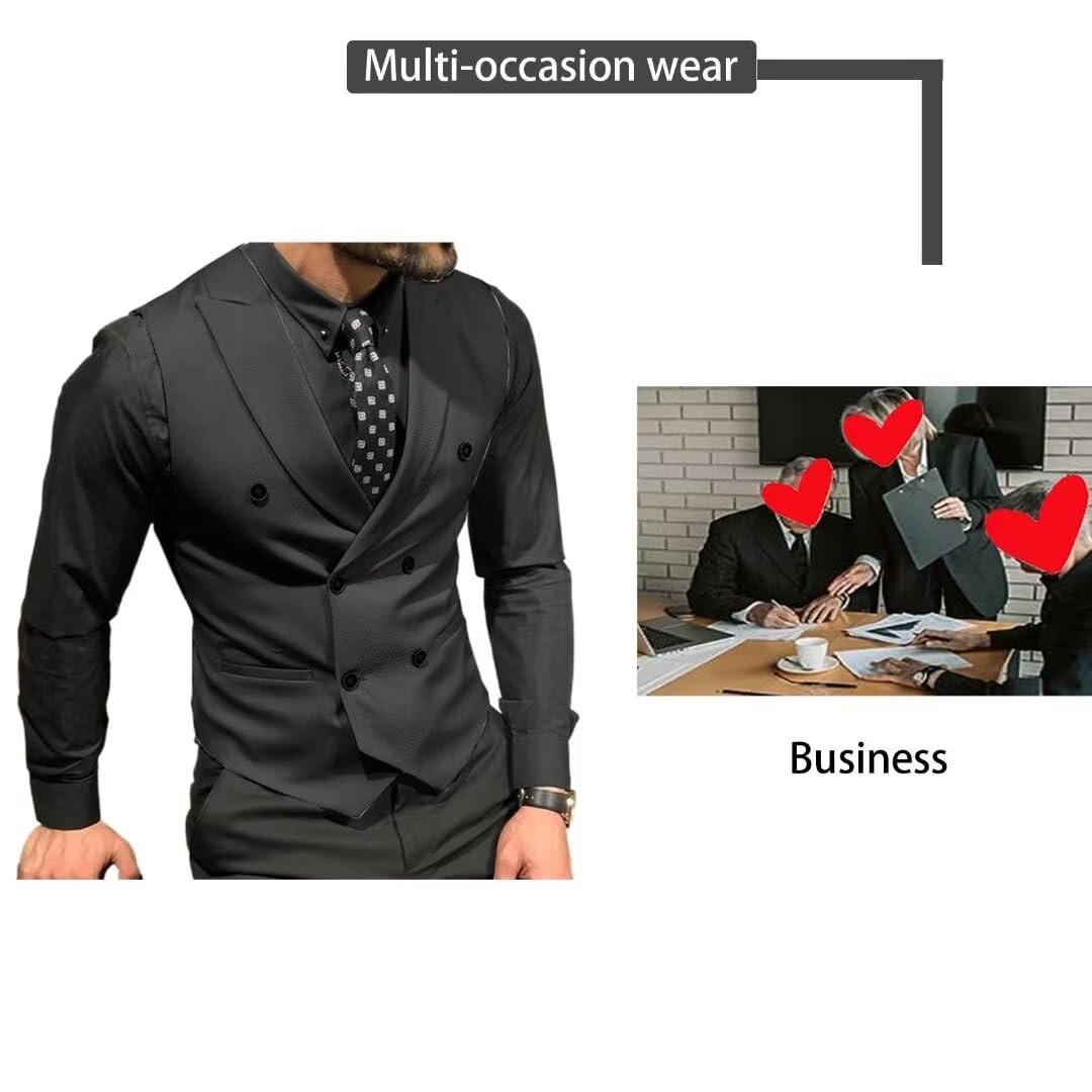 Gilet da uomo doppiopetto gilet casual da lavoro gilet slim fit gilet per matrimonio sposo incontri