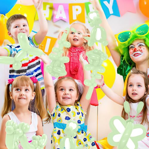 Image of 260 Balloons, 50pcs Maca Green Long Balloons for Arch, Animals Kit, Twisting