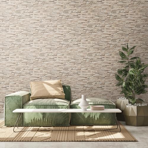 A.S. Création Travel Styles Non-Woven Wallpaper, Wallpaper with Natural Stone Look in Beige and Brown - Image 2