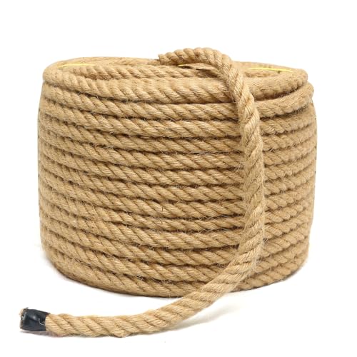 BRETANGME Jute Rope 1/2 Inch 50 Feet, Heavy Duty Rope,