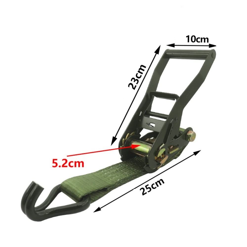 Correas de amarre con ganchos para cinturón de remolque, correa de tensor, cinturón de carga para automóvil, tensor de camión, 5 cm, capacidad de rodamiento 5T, 10 m