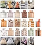  Estella Baumwolle Biber Bettwäsche mit Reißverschluss in verschiedenen Größen und vielen Designs - Estella Biber Bettwäsche 135x200+80x80 cm Horgen 800-kiesel