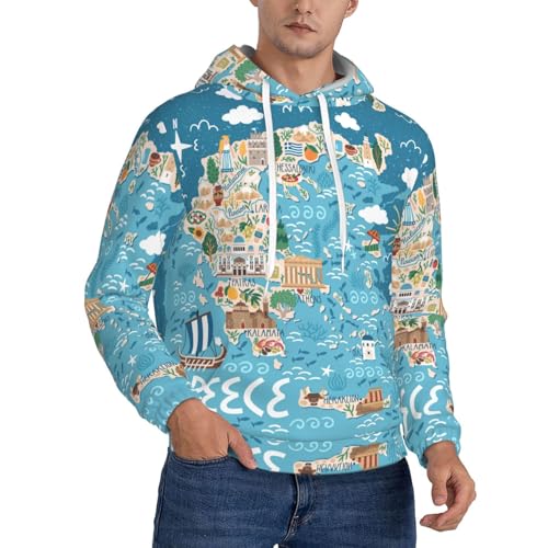 Sweat à capuche imprimé Grèce le cadeau idéal pour amoureux du voyage