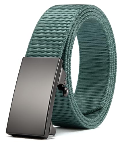 Image of CHAOREN Nylon Ratchet Belts for Men - Adjustable Web Belt - Automatic Slide Buckle for Casual Golf Work