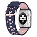 UMTELE Compatible with Apple Watch Series 4 Bands 44mm, Soft Silicone Sport Strap with Ventilation Holes Breathable Replacement Bands for Apple Watch Series 4/3/2/1 42mm 44mm